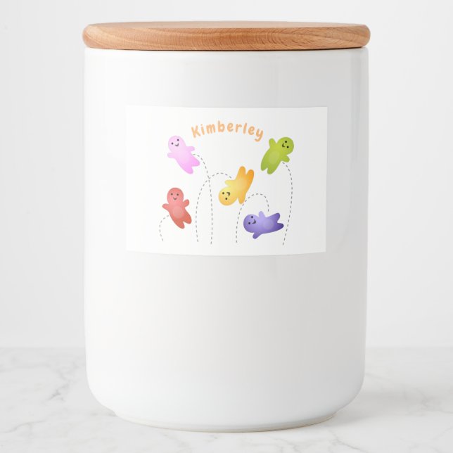 Rótulo Para Comida Bebês bonitos de geleia doce desenho animado (Frente)