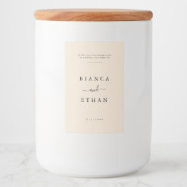 Rótulo Para Comida Beige Elegante Simples e Casamento Negro