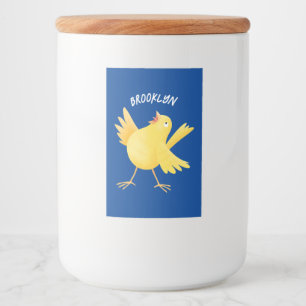 Rótulo Para Comida Bela fotografia de pássaro canário amarelo cantand