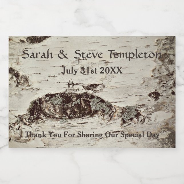 Rótulo Para Comida Birch Wood Wedding Mason Jar Labels (Rótulo Único)