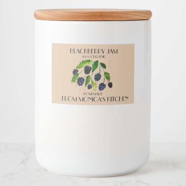 Rótulo Para Comida Blackberry Jam Blackberry Amoras aquáticas (Frente)
