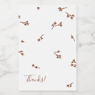 Rótulo Para Comida Boho Earthy Botânica Elegante Ivory