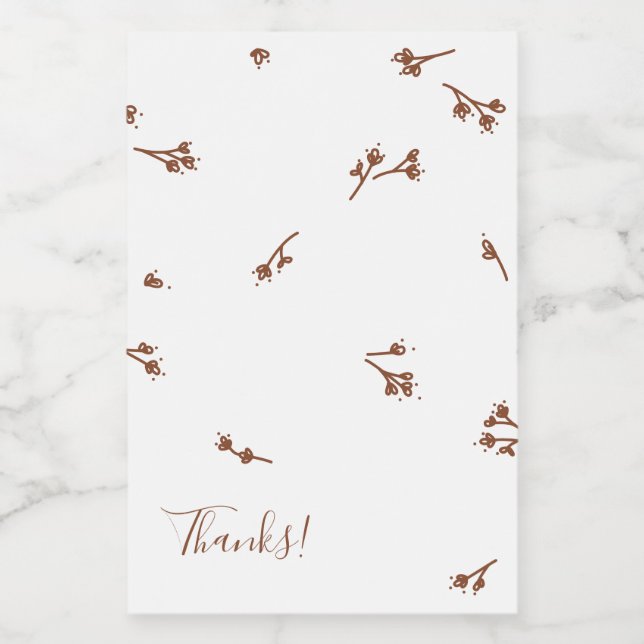 Rótulo Para Comida Boho Earthy Botânica Elegante Ivory (Rótulo Único)