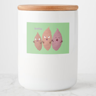 Rótulo Para Comida Bonitinho cantando batata-doce legumes