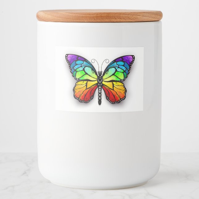 Rótulo Para Comida Borboleta-arco-íris Monarca (Frente)