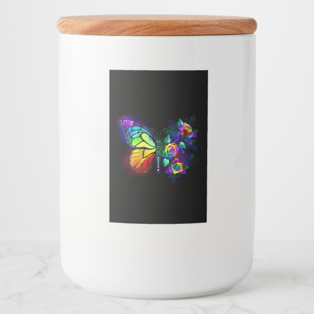 Rótulo Para Comida Borboleta-flor-arco-íris (Frente)