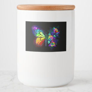 Rótulo Para Comida Borboleta-flor-arco-íris