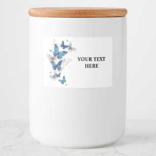 Rótulo Para Comida Borboletas Azuis Morpho