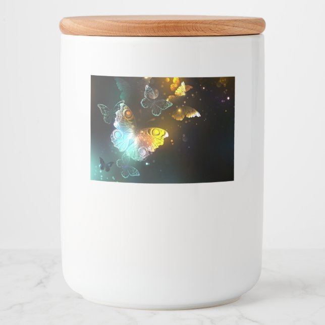 Rótulo Para Comida Borboletas luminosas e borboletas noturnas (Frente)