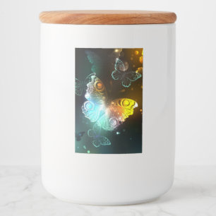 Rótulo Para Comida Borboletas luminosas e borboletas noturnas