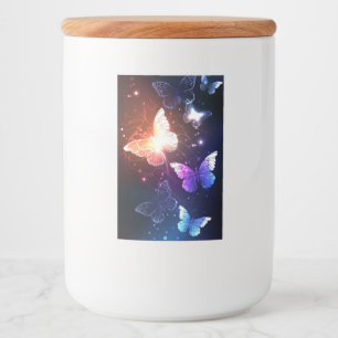 Rótulo Para Comida Borboletas noturnas brilhantes