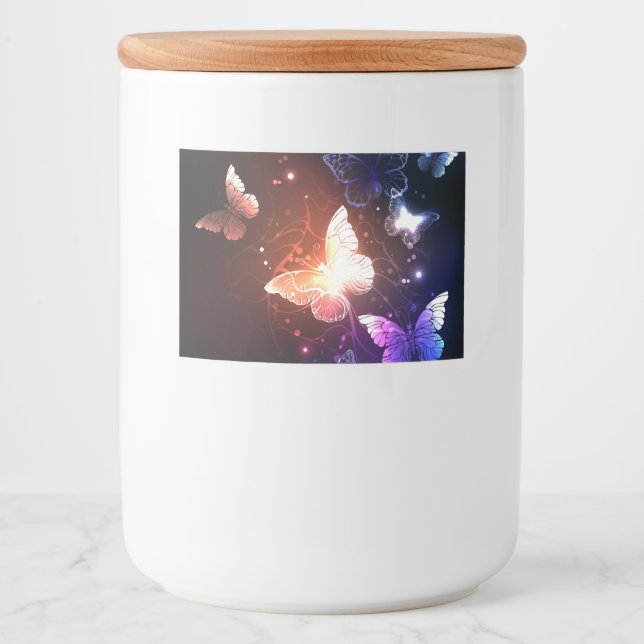Rótulo Para Comida Borboletas noturnas brilhantes (Frente)