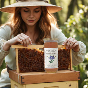 Rótulo Para Comida Borda Realista de Mel de Flor Selvagem 2x3"