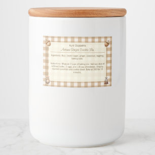 Rótulo Para Comida Brown Gingham Owns Acorns Autumn Ginger Cooke Mix