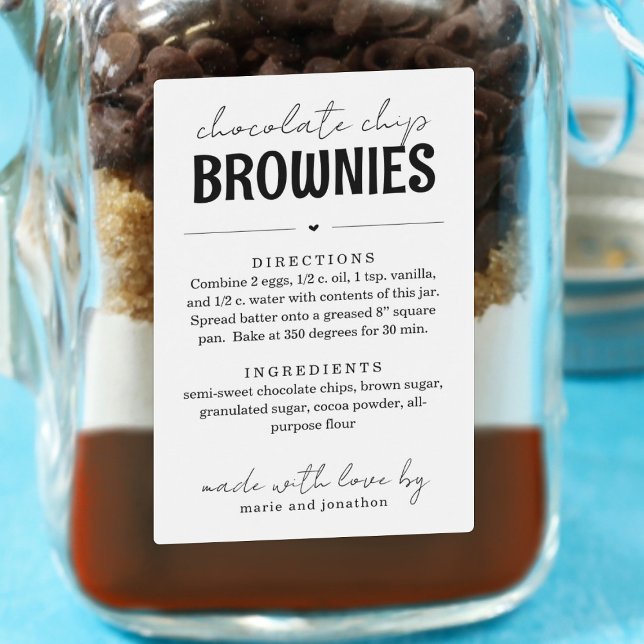 Rótulo Para Comida Brownie Mix em um Jar Gift (Criador carregado)