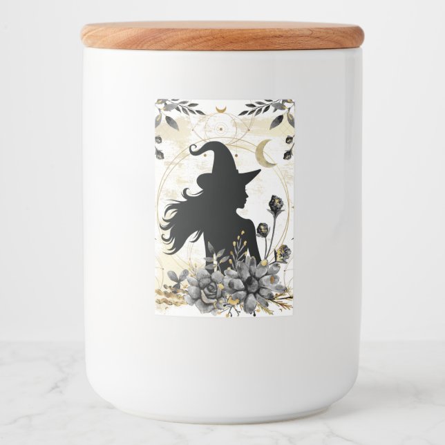 Rótulo Para Comida bruxa moderna contemporânea do Dia das Bruxas 3 (Frente)