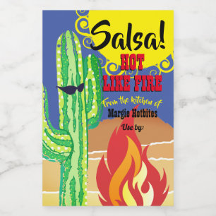 Rótulo Para Comida Cactus lança fogo molho quente mexicano salsa sals