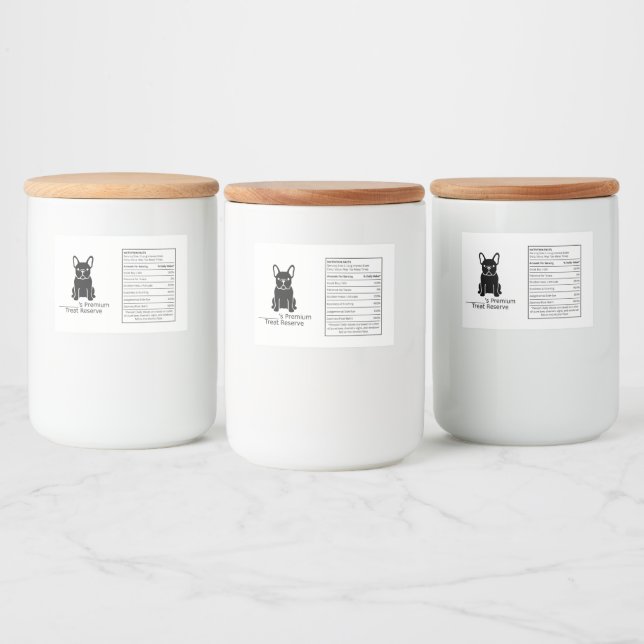 Rótulo Para Comida Caixa de Tratamento Personalizada para Frenchie -  (Garrafas)