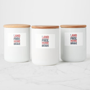 Rótulo Para Comida Camisa EUA Terra Livre Lar dos Bravos