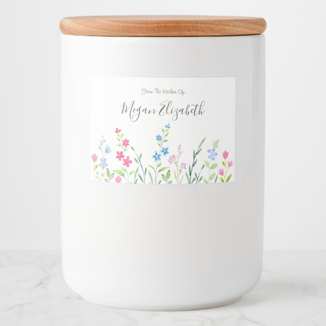 Rótulo Para Comida Campo de flores silvestres mistas (Frente)