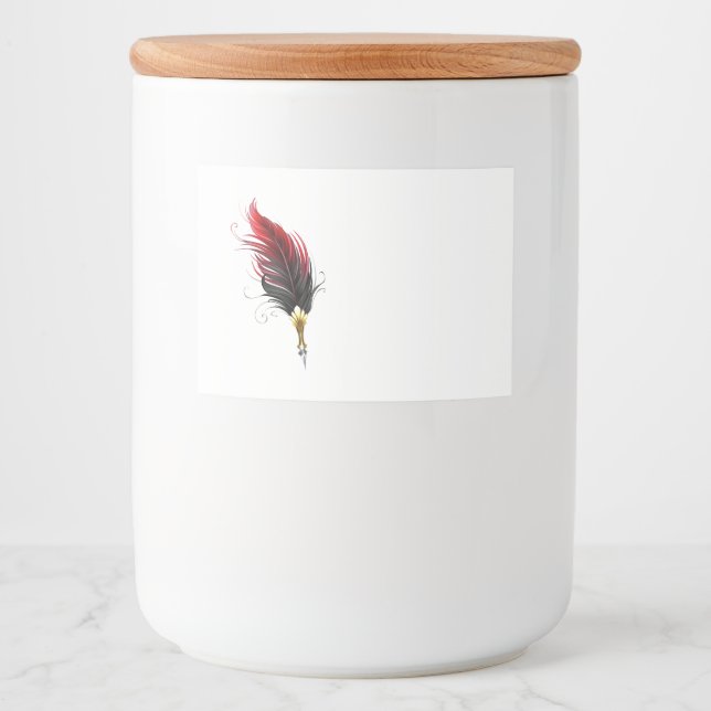 Rótulo Para Comida Caneta pena vermelha com ponta de ouro (Frente)