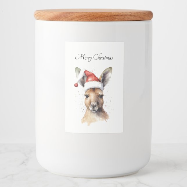 Rótulo Para Comida Canguru de Natal, personalizável (Frente)