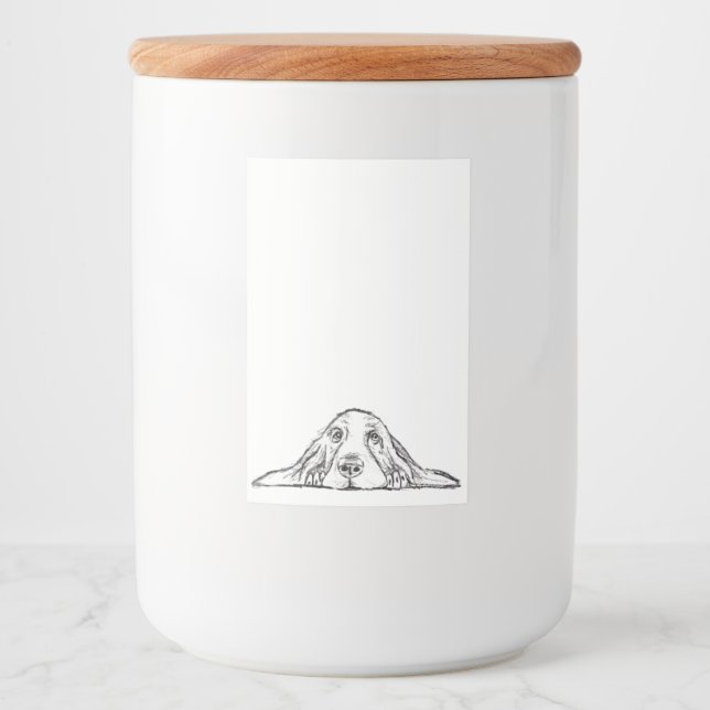 Rótulo Para Comida cão-caçador preto branco-cachorrinho (Frente)