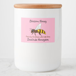 Rótulo Para Comida Cartoon Bee Blossom Honey Jar Labels