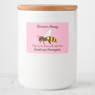 Rótulo Para Comida Cartoon Bee Blossom Honey Jar Labels