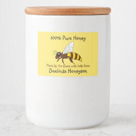Rótulo Para Comida Cartoon Bee Honey Jar Labels