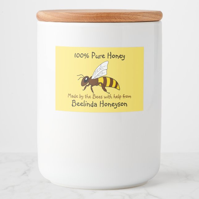 Rótulo Para Comida Cartoon Bee Honey Jar Labels (Frente)