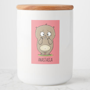 Rótulo Para Comida Cartoon de hamster adorável