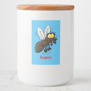 Rótulo Para Comida Cartoon de insetos com mosca-da-espada
