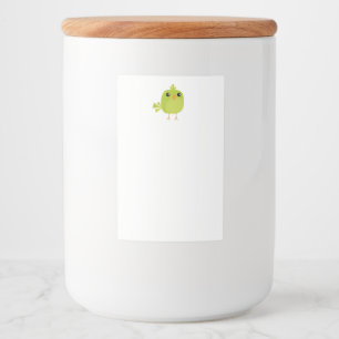 Rótulo Para Comida Cartoon de Pássaro Verde