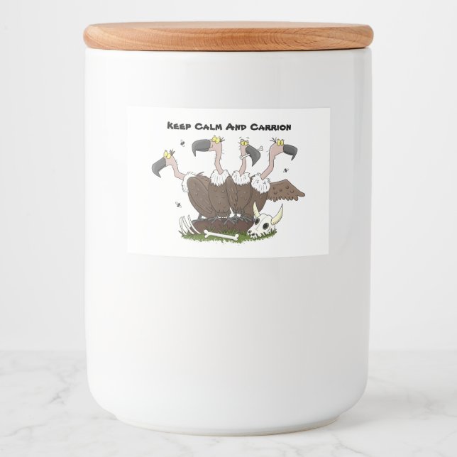 Rótulo Para Comida Cartoon humorístico para abutres engraçados (Frente)