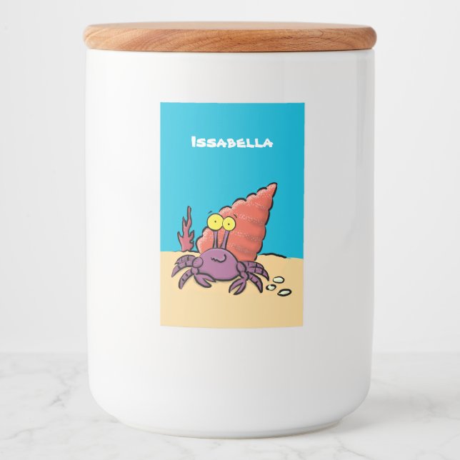 Rótulo Para Comida Cartum roxo engraçado e engraçado (Frente)