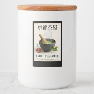Rótulo Para Comida Casa de Chá de Kyoto Estética Minimalista Japone