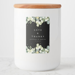Rótulo Para Comida Casamento de Inverno de Framboesa Negra+Eucalipto