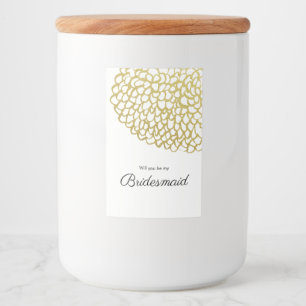 Rótulo Para Comida Casamento Dourado de Padrões Petais desenhados à m