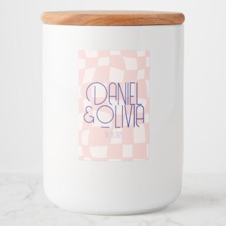 Rótulo Para Comida Casamento Quadrado Rosa