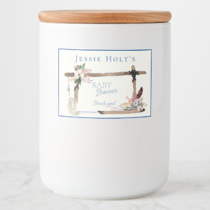 Rótulo Para Comida Chá de fraldas de Sudoeste Bonito