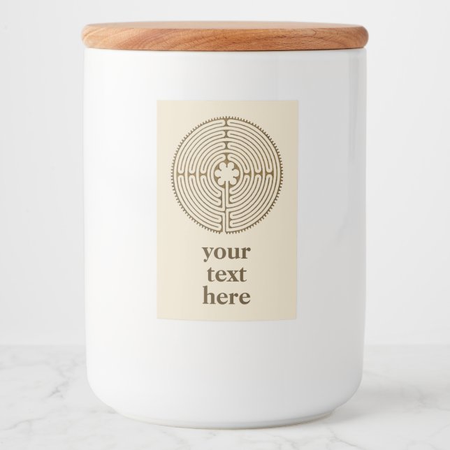 Rótulo Para Comida Chartres Labyrinth - Símbolo Espiritual Antiquado  (Frente)