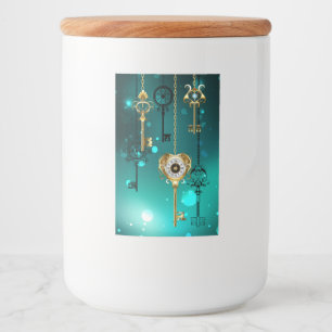 Rótulo Para Comida Chaves de Esqueleto Anticas em Fundo Verde