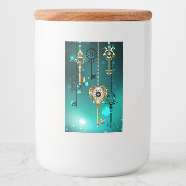 Rótulo Para Comida Chaves de Esqueleto Anticas em Fundo Verde (Frente)