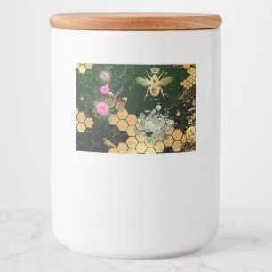 Rótulo Para Comida Chic francês, vitoriano, abelha, floral, folha de