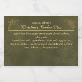 Rótulo Para Comida Christmas Cookies Baking Mix Personalized Green