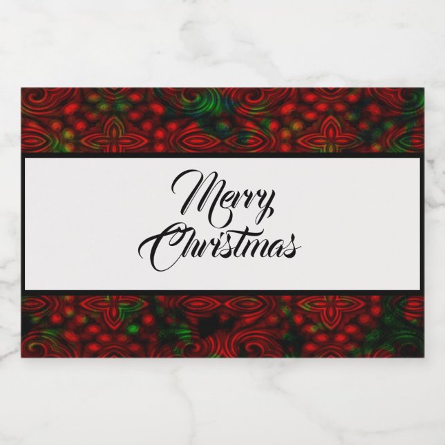 Rótulo Para Comida Chritmas Faux Foil Design (Rótulo Único)
