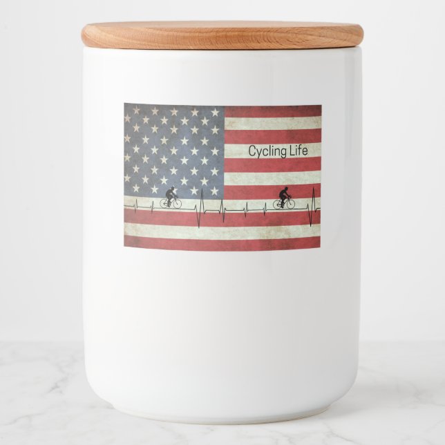 Rótulo Para Comida Ciclismo, Estrelas e Stripes (Frente)