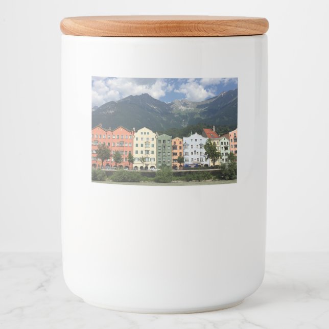 Rótulo Para Comida Cidade de Innsbruck, Áustria, no Tirol (Frente)