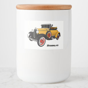 Rótulo Para Comida Classic yellow car 1931